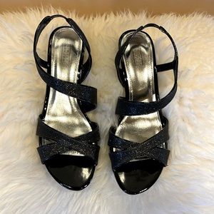 Simply Styled black sparkly 2 inch heels.